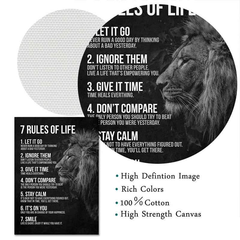 Lion Mindset Motivational Canvas
