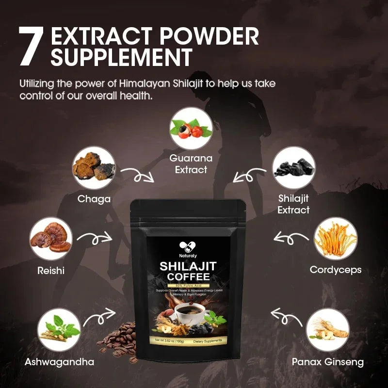 Himalayan Shilajit Coffee High Potency for Energy Boost & Immune Support 85+ Trace Minerals For Focus Healthy Care
