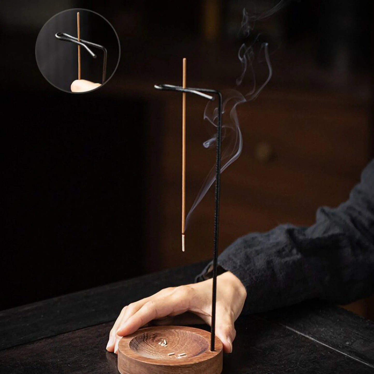 Wooden Upside-Down Incense Burner