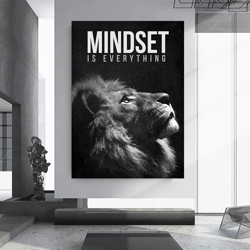 Lion Mindset Canvas Poster