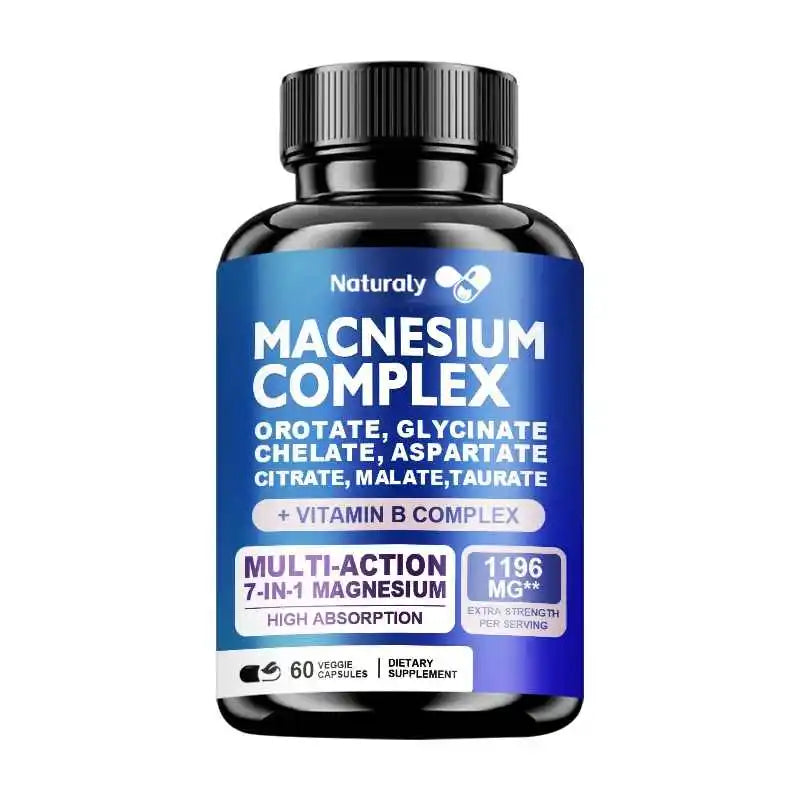 Magnesium Complex 1000mg Supplement, Chelated Magnesium Glycinate, Malate, Taurate &citrate, With Vitamins C, E, B1, B2, B6, B12