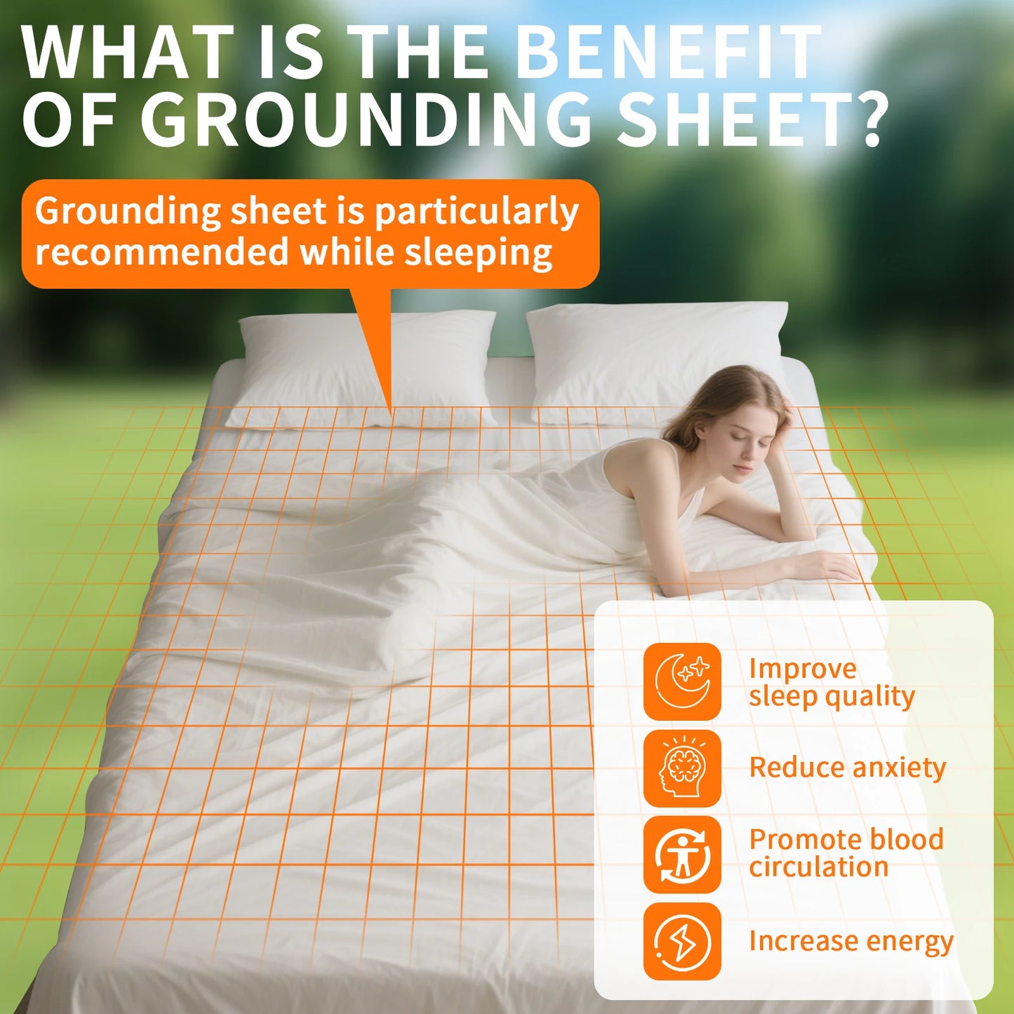 Grounding Bed Sheet - Silver Fiber & Organic Cotton