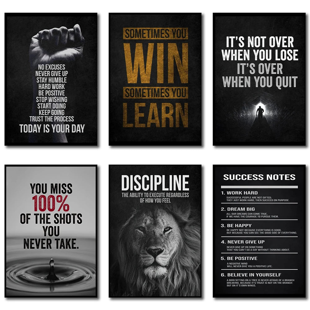 Lion Mindset Canvas Poster