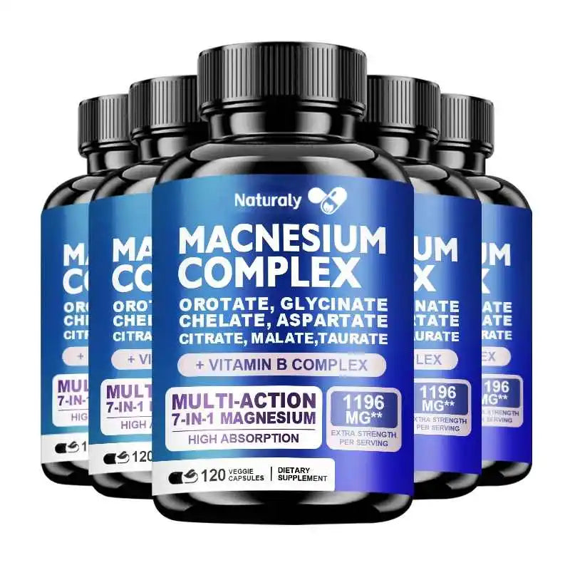 Magnesium Complex 1000mg Supplement, Chelated Magnesium Glycinate, Malate, Taurate &citrate, With Vitamins C, E, B1, B2, B6, B12