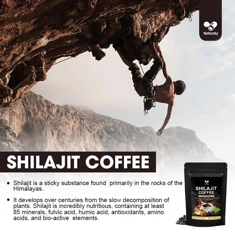 Himalayan Shilajit Coffee High Potency for Energy Boost & Immune Support 85+ Trace Minerals For Focus Healthy Care