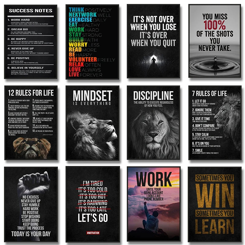 Lion Mindset Canvas Poster