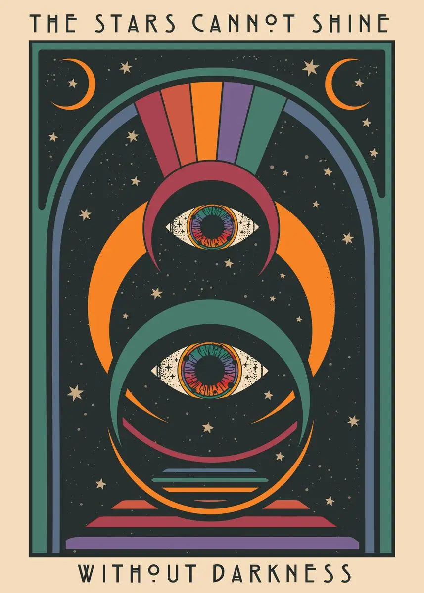 Retro Bohemian Psychedelic 70s Poster Inspirational Quotes Meditation Wall Art Canvas Painting Pictures Hippie Home Room Decor