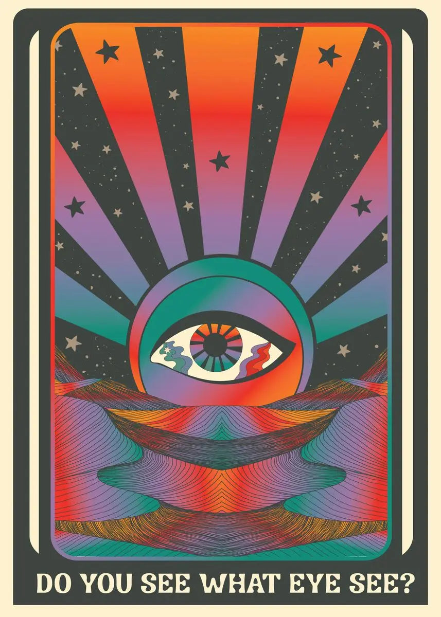 Retro Bohemian Psychedelic 70s Poster Inspirational Quotes Meditation Wall Art Canvas Painting Pictures Hippie Home Room Decor