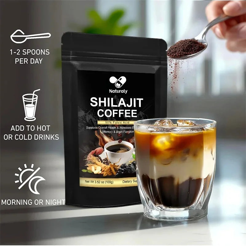 Himalayan Shilajit Coffee High Potency for Energy Boost & Immune Support 85+ Trace Minerals For Focus Healthy Care