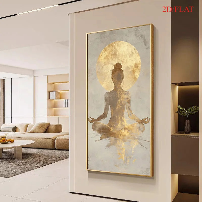 Golden Yoga Meditation Canvas