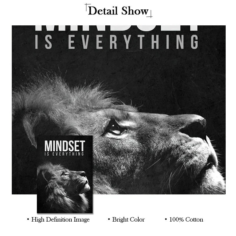 Lion Mindset Motivational Canvas