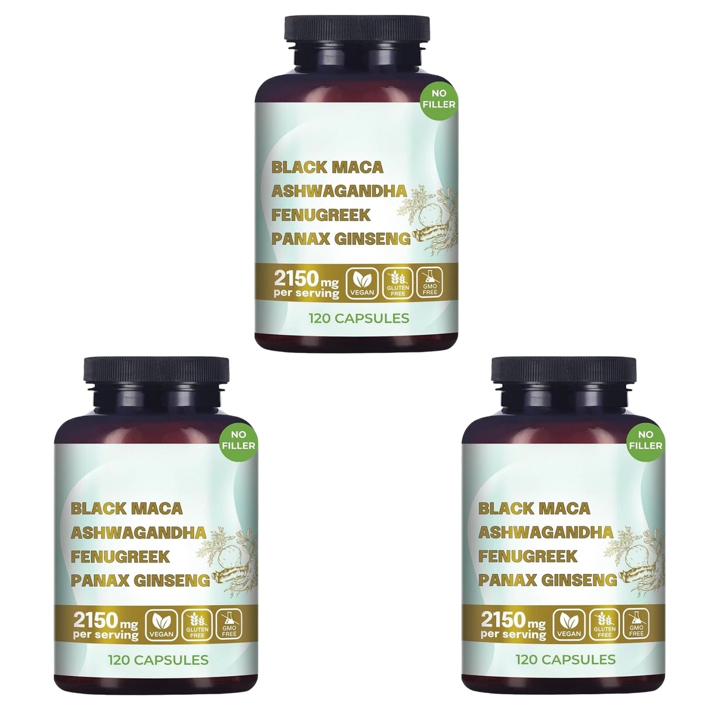 Black Maca Root & Ashwagandha Capsules