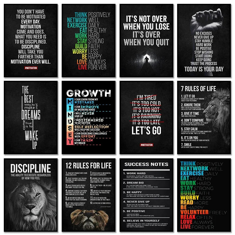 Lion Mindset Motivational Canvas