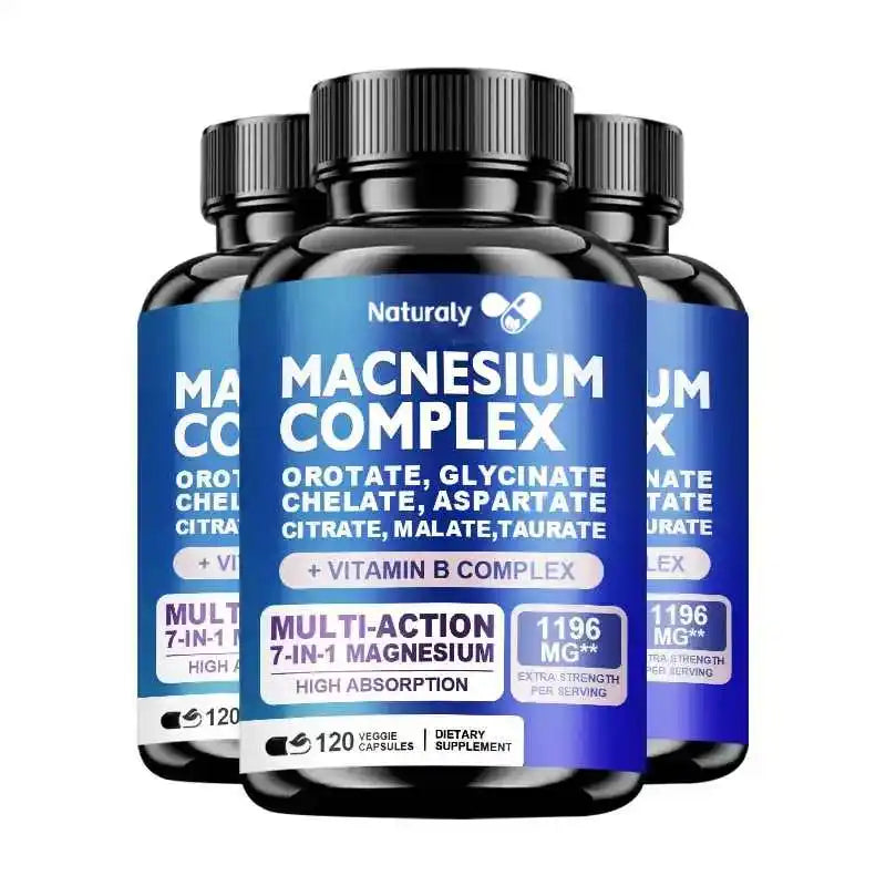 Magnesium Complex 1000mg Supplement, Chelated Magnesium Glycinate, Malate, Taurate &citrate, With Vitamins C, E, B1, B2, B6, B12