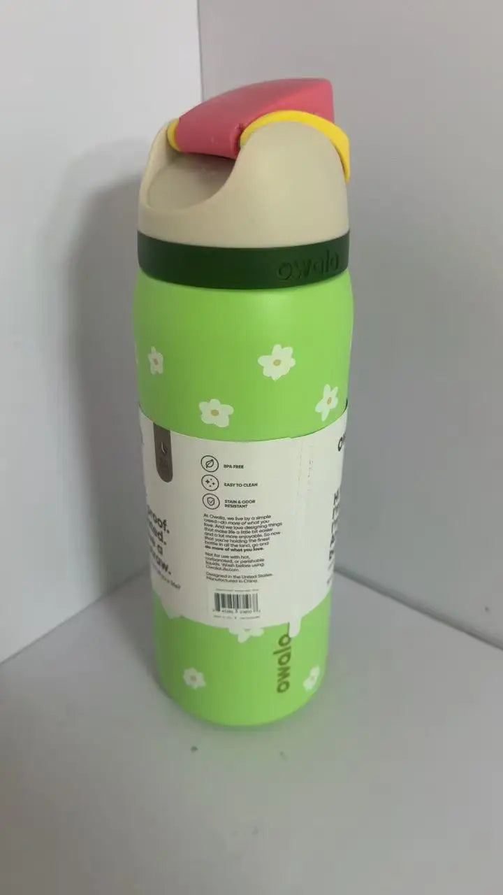 Owala Stainless Steel Thermal Cup Outdoor Sports Water Bottle Elastic Lid Insulated Cup Travel Carrying Case Multi-Color Options