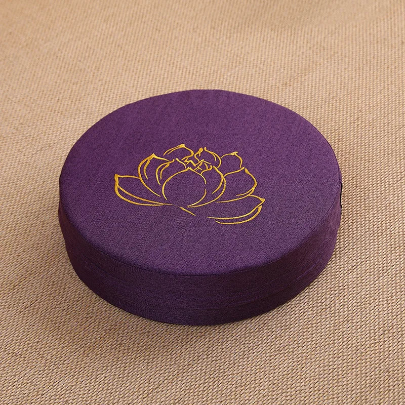 40X6CM Yoga Meditation Linen Cushion Hard Lotus Texture Meditation Cushion Backrest Pillow Tatami Mat Removable Washable
